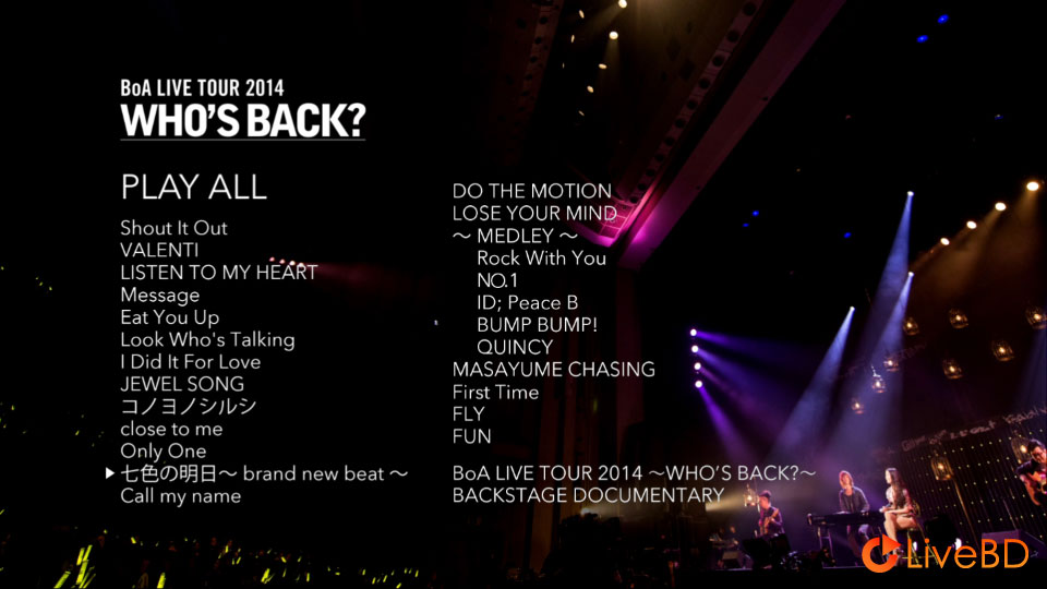 BoA 宝儿 BoA Live Tour 2014 Who′s Back (2015) BD蓝光原盘 38.2G_Blu-ray_BDMV_BDISO_1