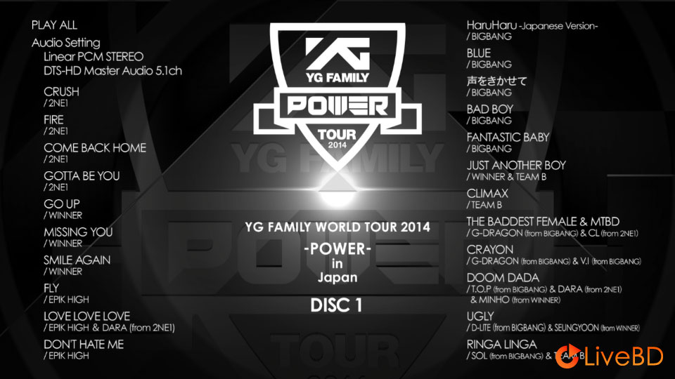 YG FAMILY WORLD TOUR 2014 POWER In Japan (2BD) (2014) BD蓝光原盘 70.3G_Blu-ray_BDMV_BDISO_1