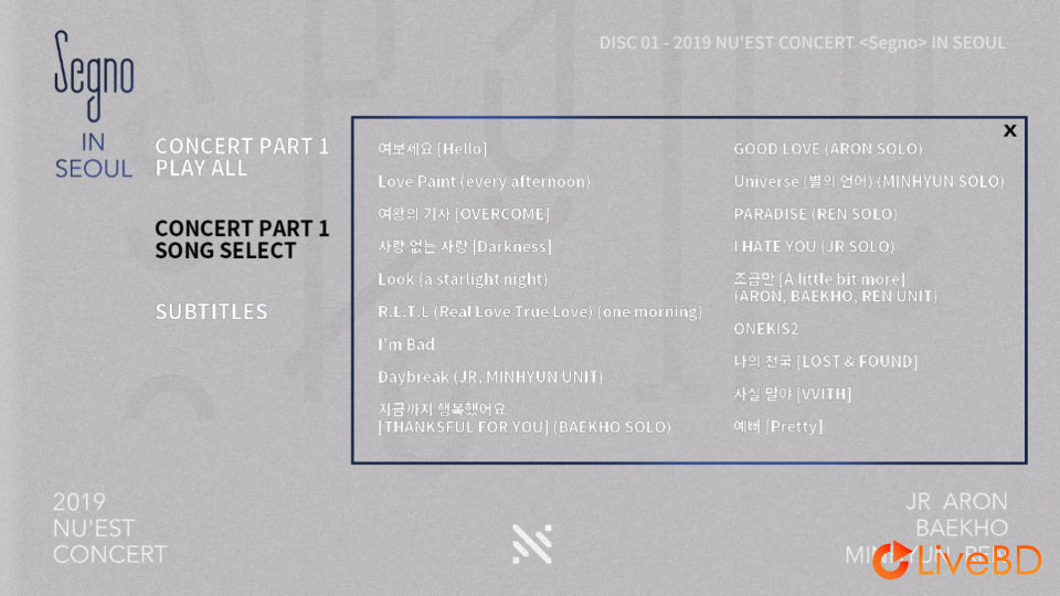 NU′EST 2019 NU′EST CONCERT Segno In SEOUL (2BD) (2020) BD蓝光原盘 56.7G_Blu-ray_BDMV_BDISO_1