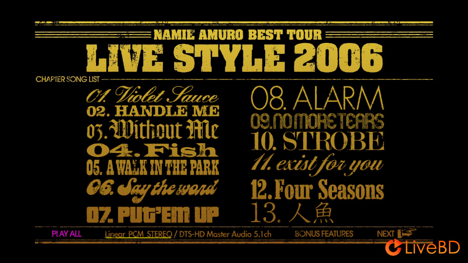 安室奈美恵 namie amuro BEST tour“LIVE STYLE 2006”(2010) BD蓝光原盘 31.8G_Blu-ray_BDMV_BDISO_1