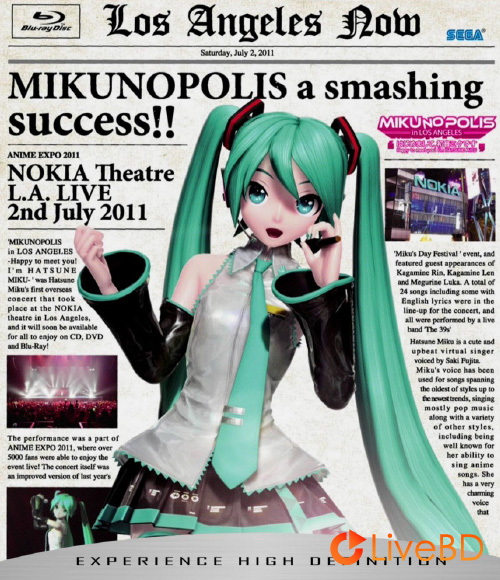 初音ミク MIKUNOPOLIS in LOS ANGELES はじめまして、初音ミクです (2011) BD蓝光原盘 34.4G_Blu-ray_BDMV_BDISO_