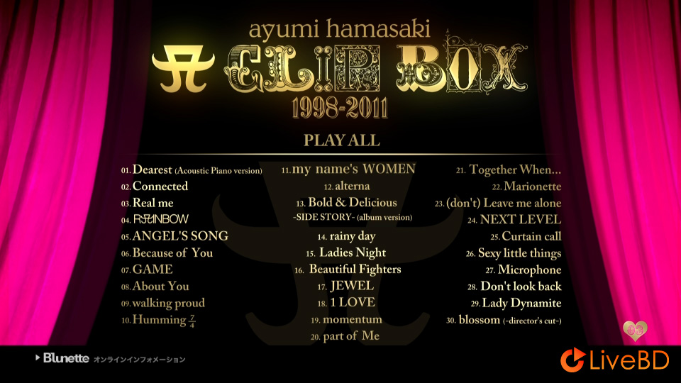 浜崎あゆみ A CLIP BOX 1998-2011 [Blu-ray 4枚組] (4BD) (2012) BD蓝光原盘 129.3G_Blu-ray_BDMV_BDISO_5