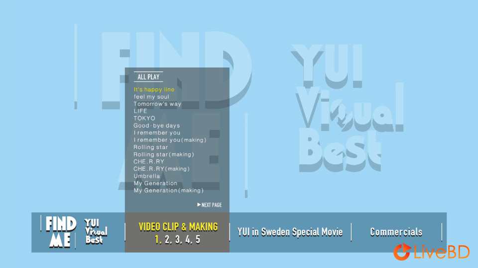 YUI FIND ME YUI Visual Best (2015) BD蓝光原盘 43.1G_Blu-ray_BDMV_BDISO_1