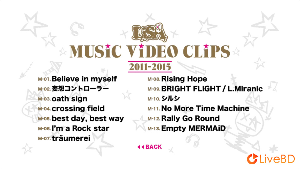 织部里沙 LiSA MUSiC ViDEO CLiPS 2011-2015 (2BD) (2016) BD蓝光原盘 50.5G_Blu-ray_BDMV_BDISO_1