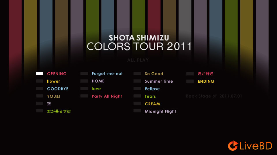 清水翔太 COLORS TOUR 2011 (2011) BD蓝光原盘 32.4G_Blu-ray_BDMV_BDISO_1