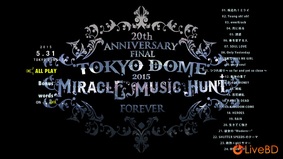 GLAY 20th Anniversary Final GLAY in TOKYO DOME 2015 Miracle Music Hunt Forever [限定 Premium Box] (3BD) (2015) BD蓝光原盘 128.8G_Blu-ray_BDMV_BDISO_3
