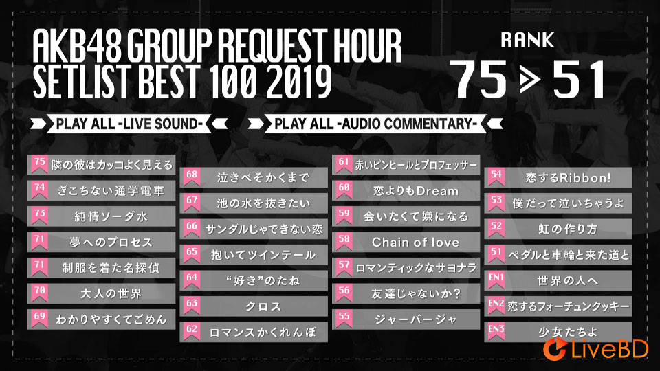 AKB48 グループリクエストアワー セットリストベスト100 2019 (5BD) (2019) BD蓝光原盘 164.2G_Blu-ray_BDMV_BDISO_3